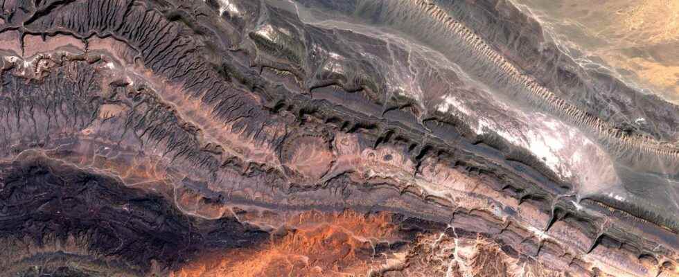 Seen from space a magnificent impact crater in the Anti Atlas