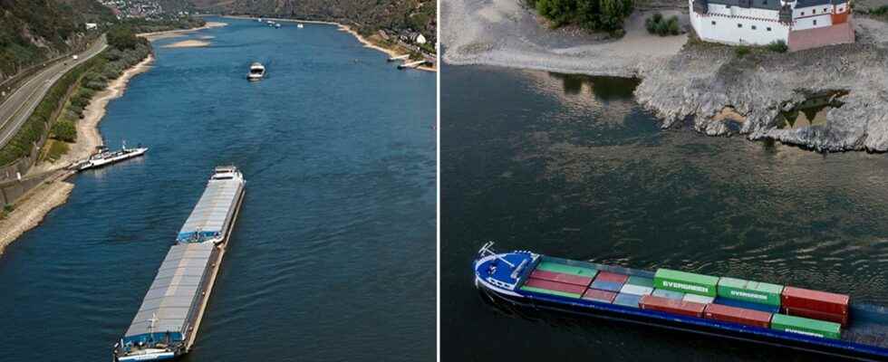 The drought in the Rhine can stop important transport