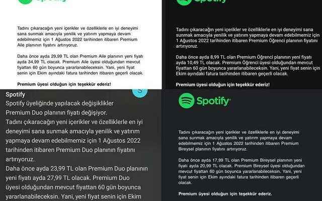 Turkey prices hike from Spotify Subscription prices have risen Here