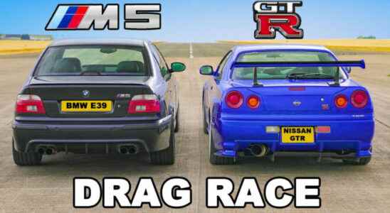 Video BMW E39 M5 and R34 GT R Skyline drag race