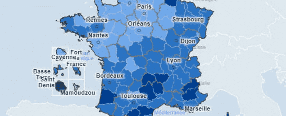 Covid map September France incidence by department