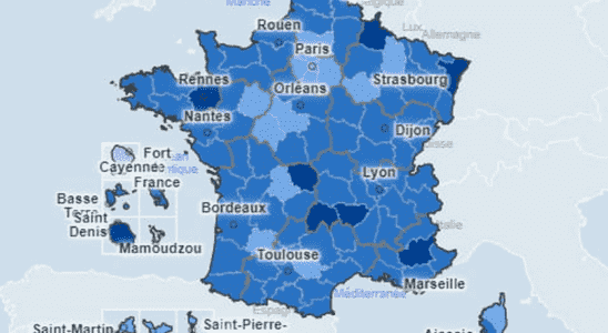 Covid map in France incidence by department World