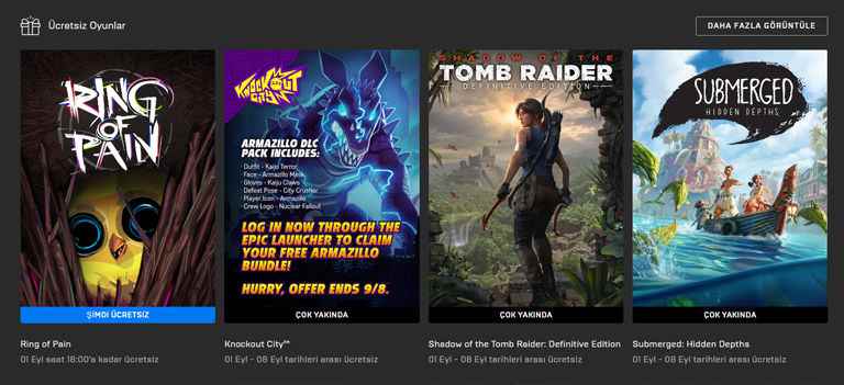 Epic Games free games September 1 8