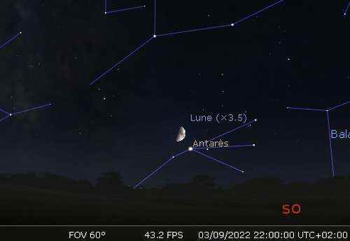 The Moon in rapprochement with Antares