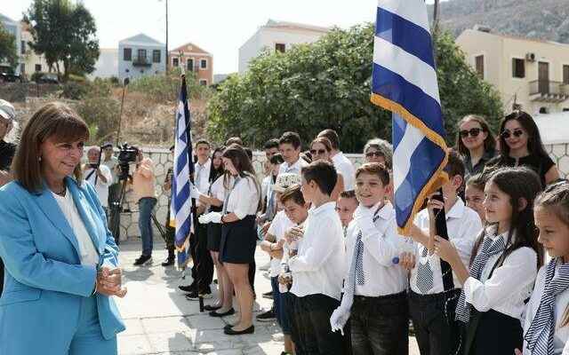 The President of Greece visited Meis Island attention grabbing photos