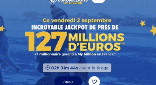 the draw for Friday September 2 2022 127 million euros