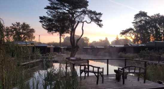 Autumn holiday crowds at Rhenens holiday park People choose at