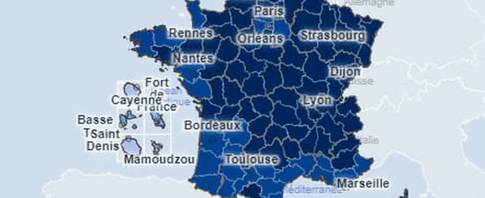 Covid map France incidence by department World