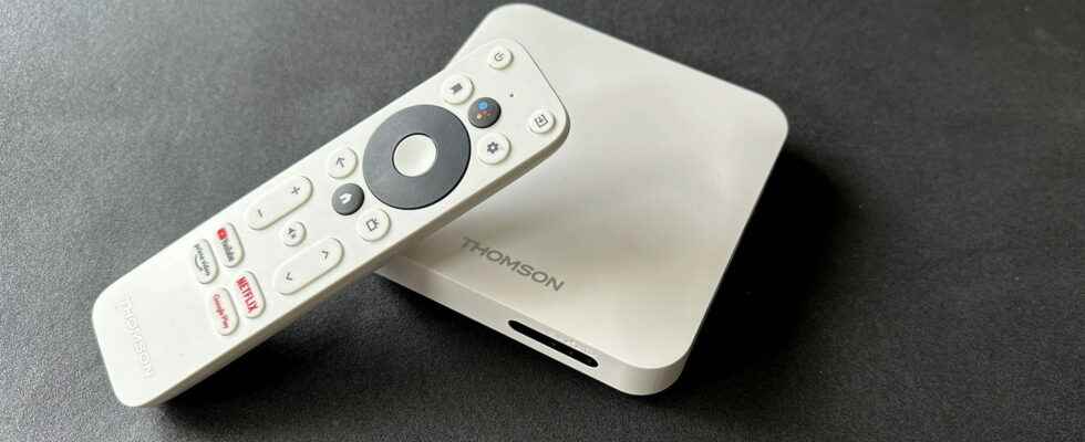 The Thomson THA100 is a small Android TV box that