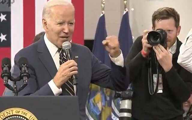 Biden flew into the air with joy He interrupted the