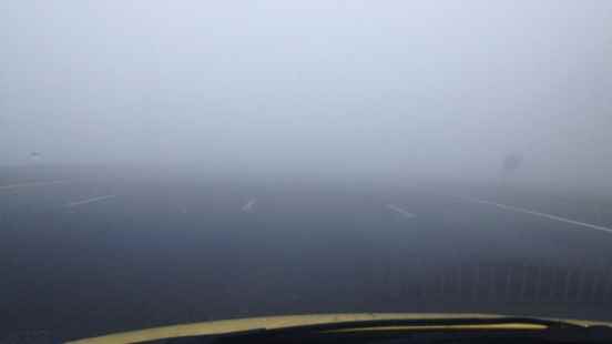 Busy morning rush hour due to dense fog in most