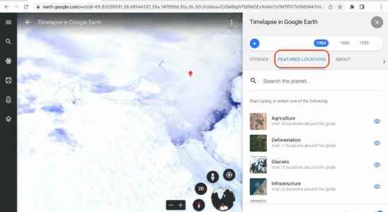 How to go back in time in Google Earth