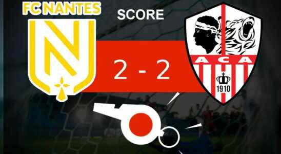 Nantes AC Ajaccio goals but a perfect equality the