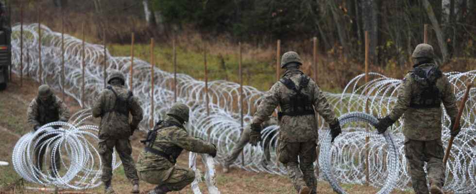 Poland is building a barbed wire fence on its border