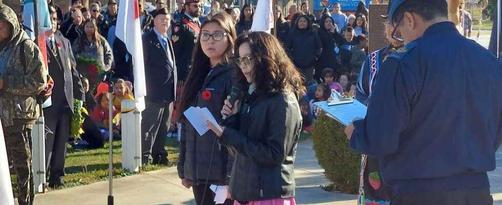 Youth respecting veterans part of beautiful Ojibwe culture