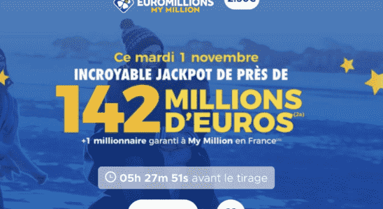 the draw for Tuesday November 1 2022 142 million euros