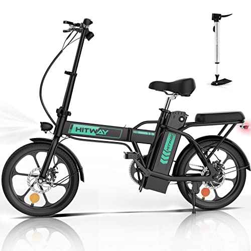 HITWAY Folding Electric Bike 16" Adult City E-Bike,250W Motor,36V/8.4Ah Battery,3 Speeds Max 25km/h,Assisted Pedaling,Autonomy 35-70km,Women Men…