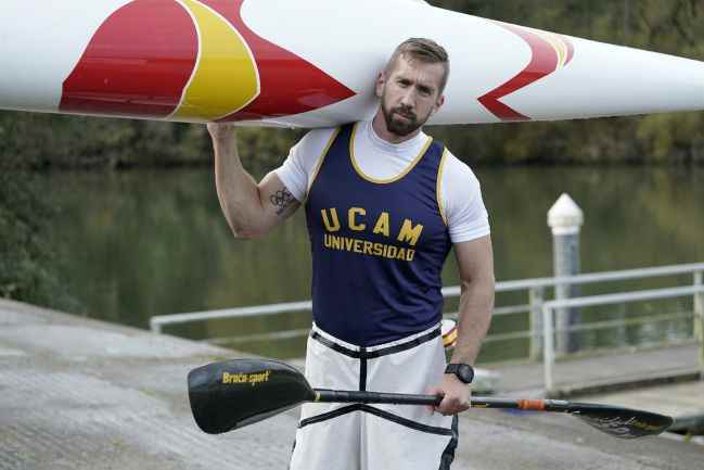 Carlos Arévalo, during a training session in Trasona (Asturias).