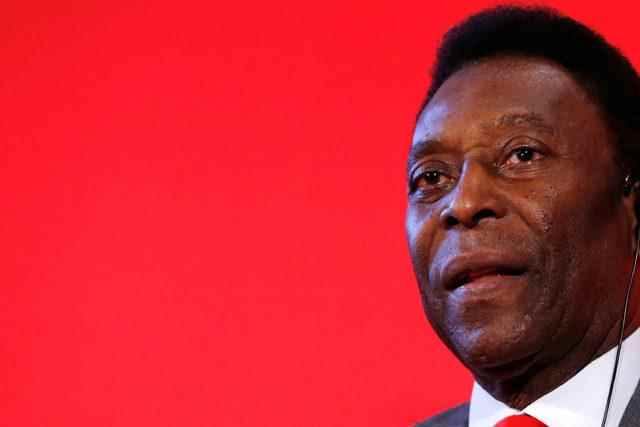 FILE PHOTO: Brazilian soccer legend Pele attends a news conference to present the FiFA World Cup global 