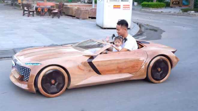 Audi Grandsphere inspired wood vehicle produced in 25 months