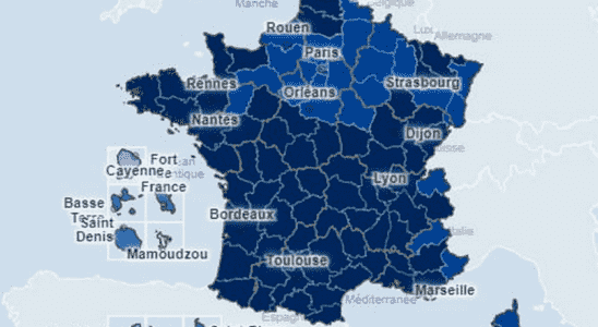 Covid card what impact by department in France