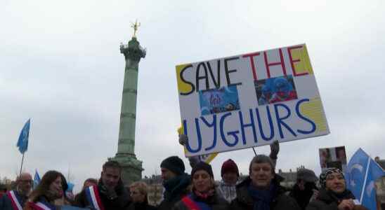 a demonstration in support of the Uyghurs in Paris