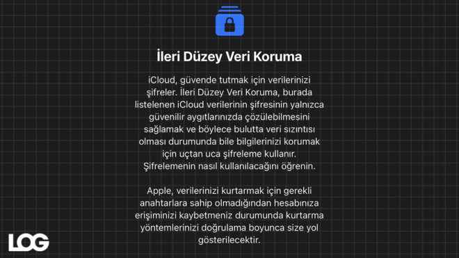 Advanced Data Protection with iOS 163 opened in Turkey