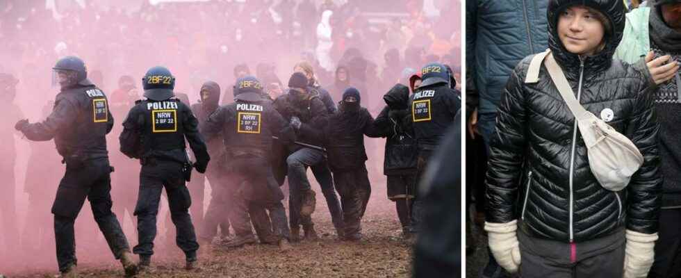 Greta Thunberg in German mining riots in Lutzerath