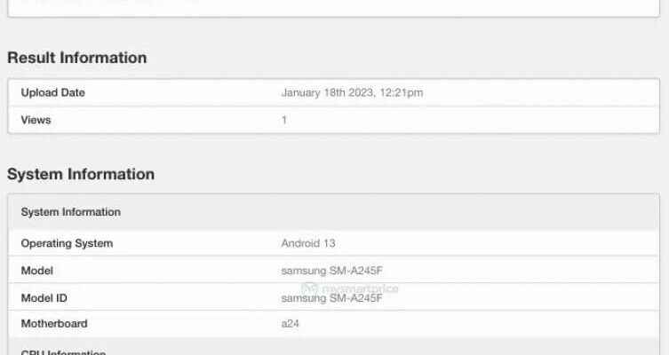 Samsung Galaxy A24 featured on Geekbench