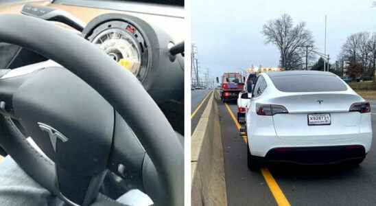 Steering wheel of a Tesla Model Y came off while