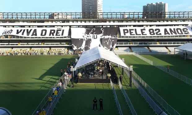 The remains displayed at the stadium