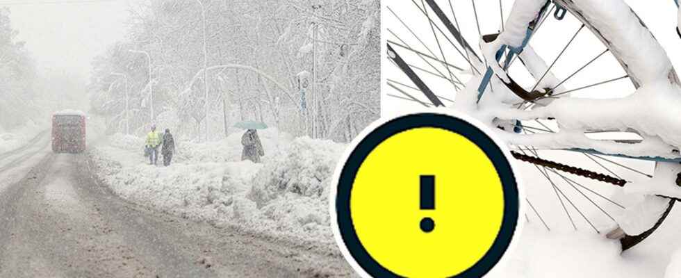 Yellow warning for snow and wind on Friday