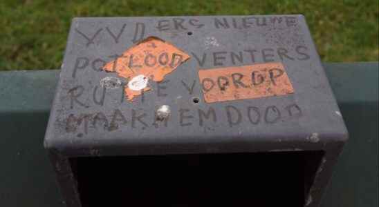 Death threat towards Rutte on garbage can in Bunschoten Spakenburg