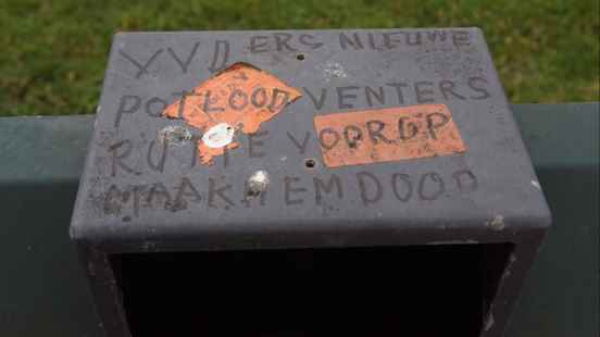 Death threat towards Rutte on garbage can in Bunschoten Spakenburg