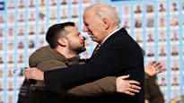 During Bidens surprise visit to Ukraine he walked with Zelenskyi