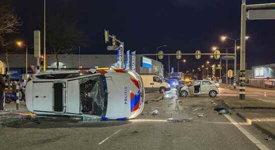 Police car flips over in Amersfoort accident officer injured