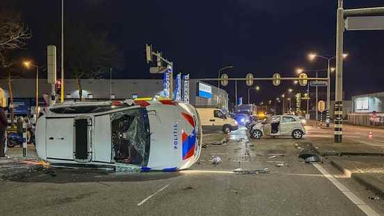 Police car flips over in Amersfoort accident officer injured