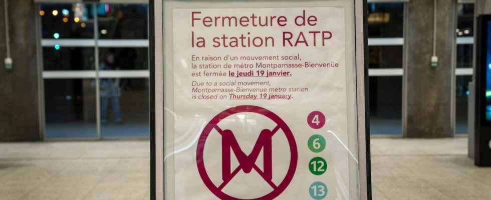 RATP strike disruptions in the metro or the bus