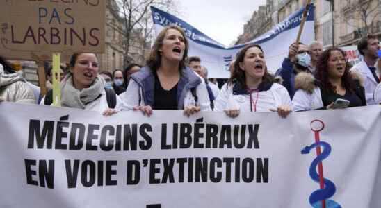 Thousands of liberal doctors parade in Paris to defend their