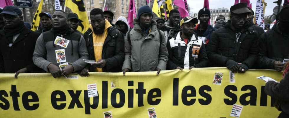 demonstrations in Paris Lyon and Marseille against the future law