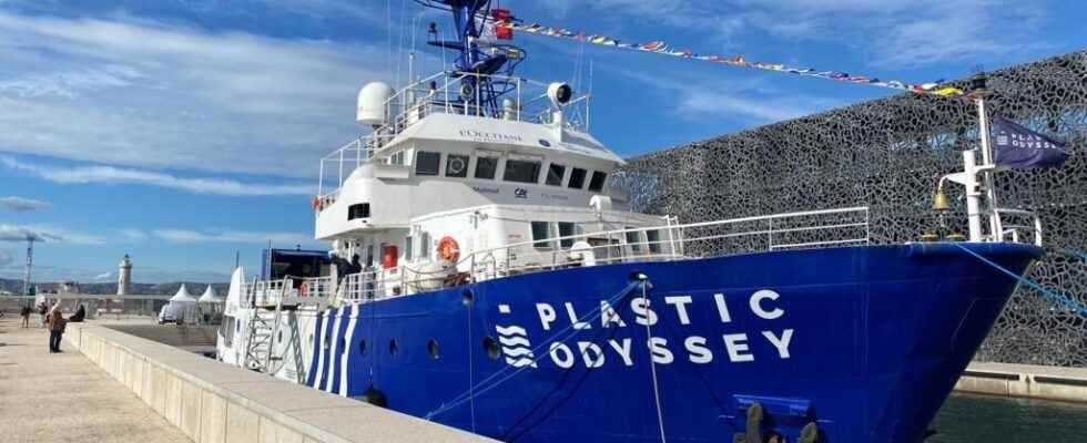 the Plastic Odyssey a plastic recycling awareness ship is in