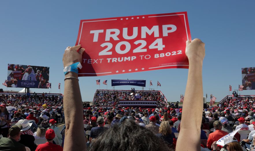 Supporters of former US President Donald Trump at a rally in Waco, March 25, 2023 in Texas