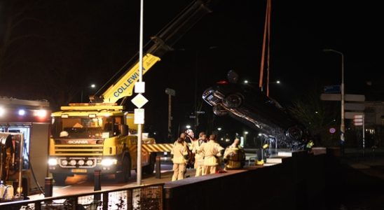 Car ends up in the water at Stationsweg Woerden driver