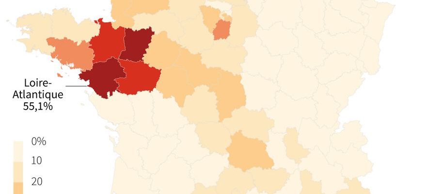 Fuel shortage map of the most affected departments