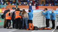 The Spanish medal favorite fell violently in the European fence