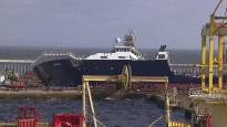 The ship capsized in a dry dock in Edinburgh several