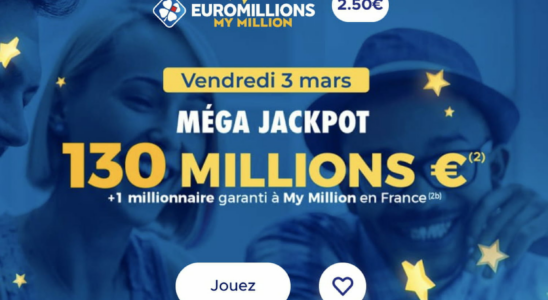 mega jackpot for the draw on Friday March 3 2023