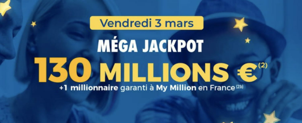 mega jackpot for the draw on Friday March 3 2023