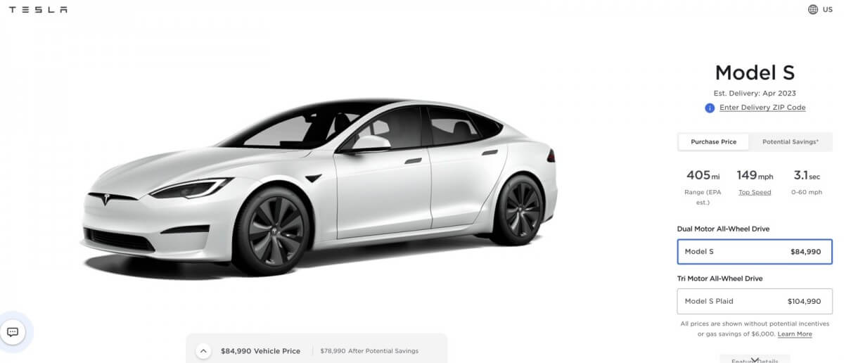 tesla price cut model s