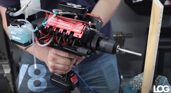 A YouTuber built a powerful drill with a mini V8